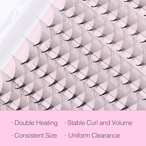 EMEDA 320 Fans Premade Lash Fans Pointy Thin Base 5D/8D/10D/14D/16D/20D Premade Fans Eyelash Extensions Stable D Curl Lash Extension Premade Fans Pre Volume Lash Extensions (14D-0.05-D-8-15mm)