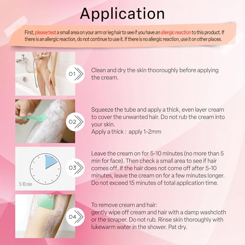 Hair Removal Cream for Women: Fast & Painless Depilatory for Bikini Pubic Legs Arms Underarms - Sensitive Skin Safe - Travel & Home Use with Scraper ? 4.2oz