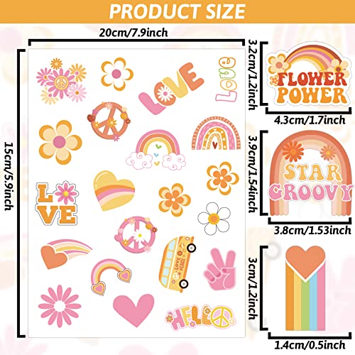 280Pcs Hippie Temporary Tattoos Stickers - 70's Theme Party Supplies