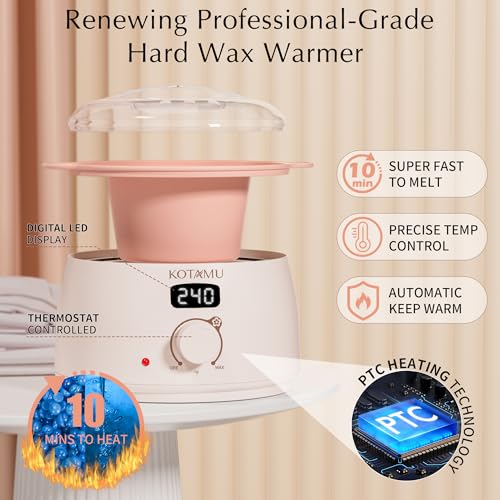 KOTAMU Hard Wax Kit for Women & Men - Hair Removal Warmer
