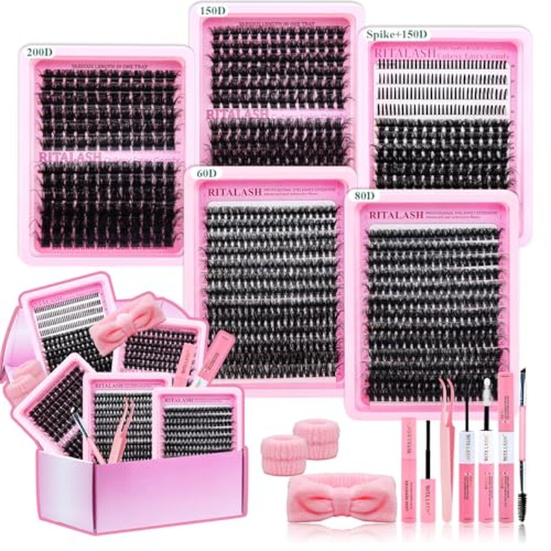 RITALASH 3D Volume Lash Clusters Kit with Bond & Tweezers
