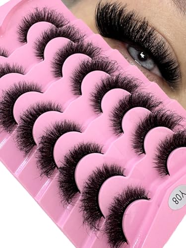 8 Pairs 3D Mink False Eyelashes - Natural Look Extensions