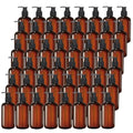 48 Pcs 8oz Plastic Amber Bottles with Pump Refillable Shampoo Dispenser Empty Hand Soap Pump Bottle Body Wash Container Bulk