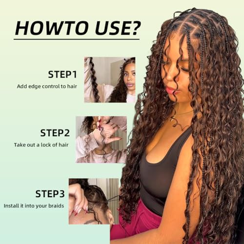 Boho Braiding Hair 120g Deep Wave Human Hair 18 Inch 3 Bundles