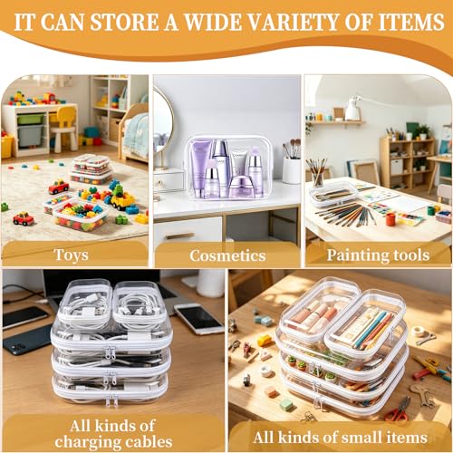 5-Pack Clear Hard Shell Zipper Cases with Lids