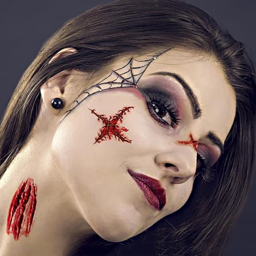 30PCS Realistic Temporary Scar Tattoos - Halloween Fake Wounds