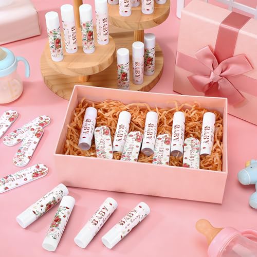 24 Sets Strawberry Baby Shower Favors for Guests Strawberry Lip Balms and Nail File a Berry Sweet Baby Is on The Way Gifts Bulk Fruit Party Supply Thank You Souvenirs for Gender Reveal