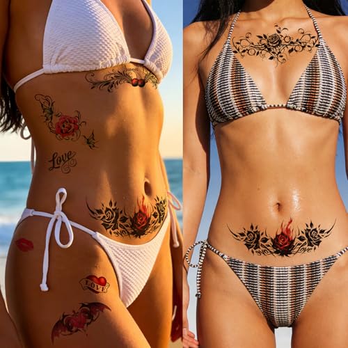 Temporary Tattoos for Women - 36 Designs, Waterproof, Large