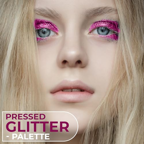 Profusion Cosmetics Glitter Rock 5 Shades Eyeshadow Palette ? Pressed Glitter Makeup for Eyes, Shimmer & Shine Pigments, Dazzling Color for Day to Night Glam Looks, Vegan & Cruelty-free