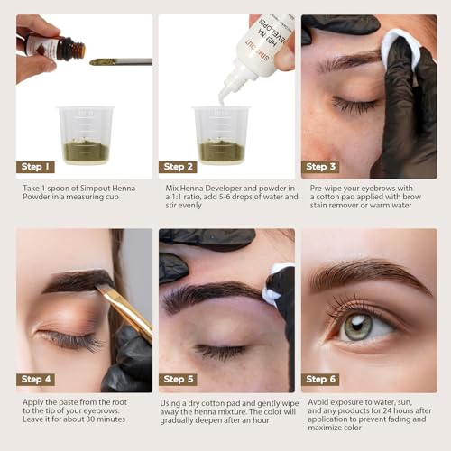 Natural Henna Hair Color Powder, Black, 6g DIY Kit