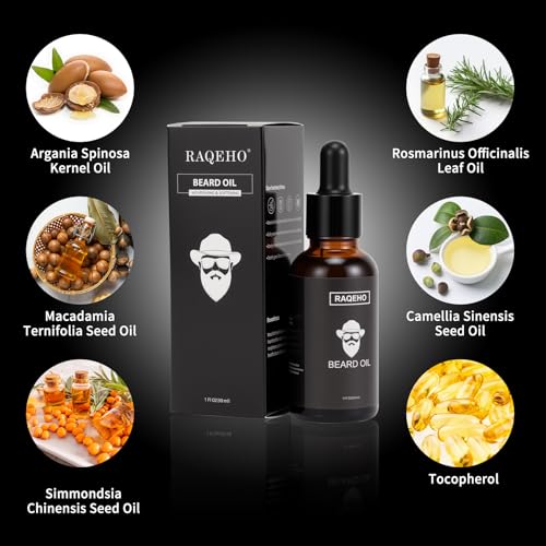 Sandalwood Beard Oil for Men - Beard Softener Moisturizer Thickener Strengthen Coarse Hair Mustache Oil with Argan Oil & Jojoba Oil Beard Conditioners & Oils Serum Care Gifts£¨1fl oz£©