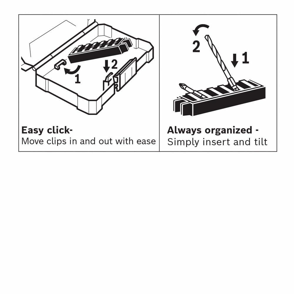 BOSCH SDMS24 24-Piece Assorted Impact Tough Screwdriving Custom Case System Set for Screwdriving Applications