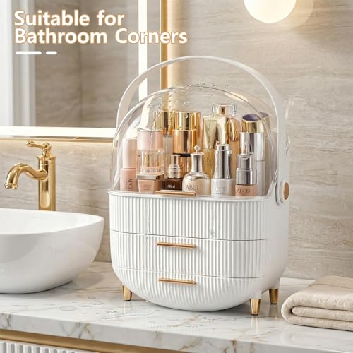 NestOrganix Makeup Organizer with Transparent Cover - 3 Layer Cosmetic Display Case