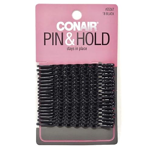 Scunci 55367 Black Styling Essentials Bobby Pins 18 Count, pack of 3