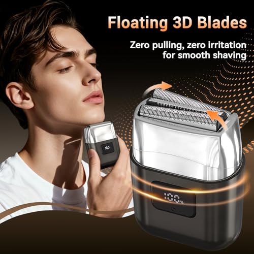 YOXSPD Electric Foil Shaver for Men Gray – 3 Floating Blades Mini USB Rechargeable