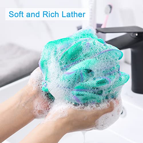 AmazerBath Loofah Sponge 75g - Set of 4 Large Exfoliating Bath Sponges