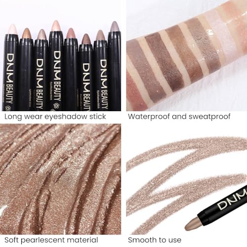 8-Piece Eyeshadow Stick Set – Shimmer & Matte Colors