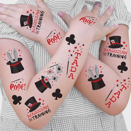 Magic Show Temporary Tattoos, 12 Sheets, 72 Designs