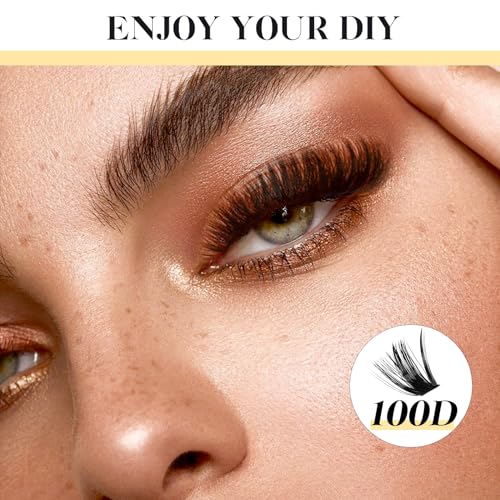 LANKIZ DIY Lash Extensions, 72pcs Wispy Lash Clusters,16mm Individual Lashes, Soft & Natural Cluster Eyelash Extensions