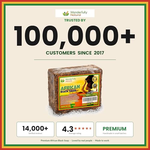 Organic African Black Soap Bar for Acne & Dark Spots