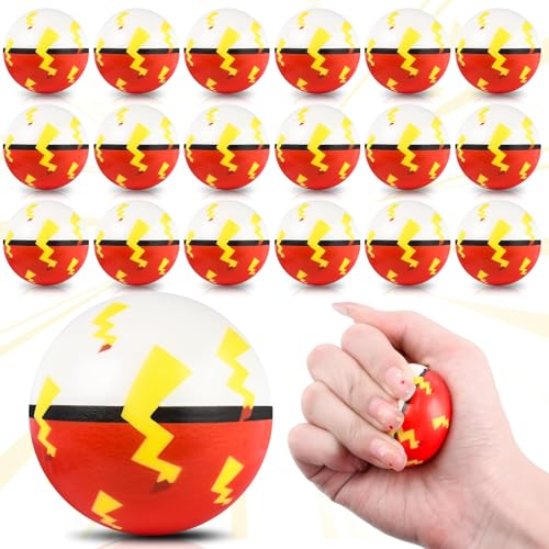 24 Cartoon Stress Balls 1.57" Red & White Fidget Toys