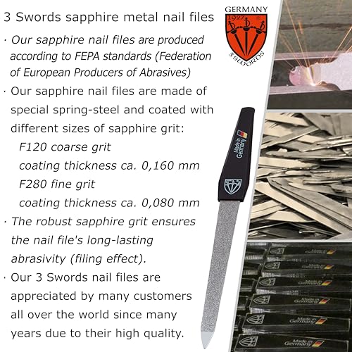 Sapphire Metal Nail File Set with 3-Way Buffer - 6 pcs.
