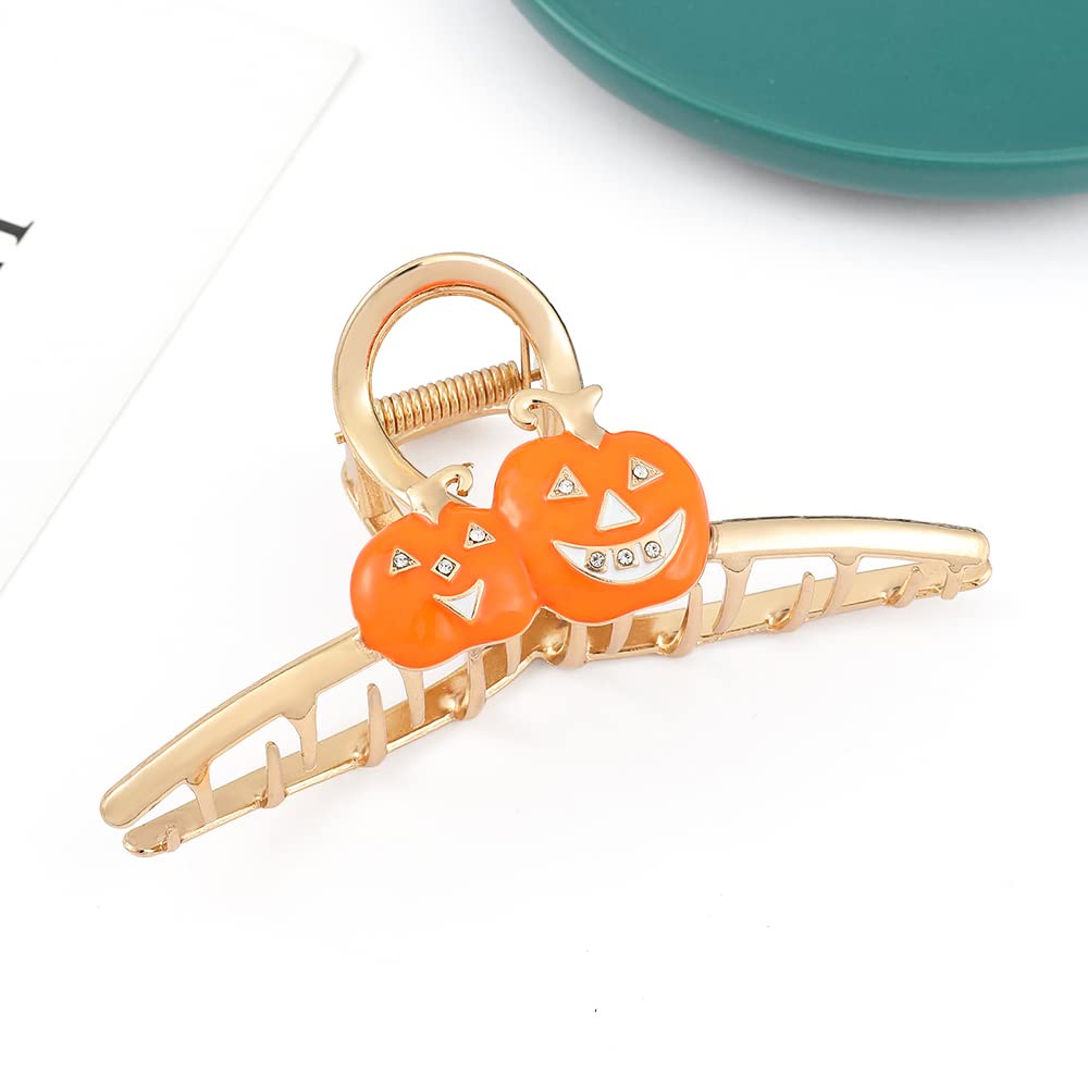 Halloween Hair Claw Clips Pumpkin Pin Set, Elegance Hair Clips Non-Slip for Women Girls, Festival Jewelry Hair Clothes Accessories Suitable Thick Hair Thin Hair