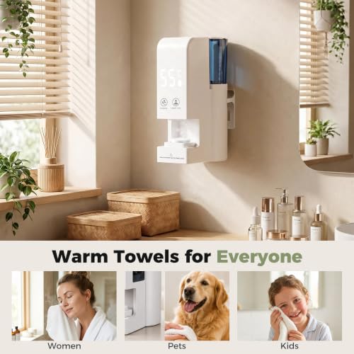 Automatic Hot Towel Dispenser & Warmer with 20 Compressed Towels - Fast 5-Second Heat