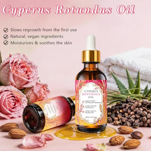 AuraLuna Cyperus Rotundus Oil for Hair Removal & Skin Care