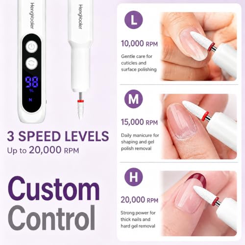 Cordless Electric Nail Drill 20000 RPM USB Rechargeable
