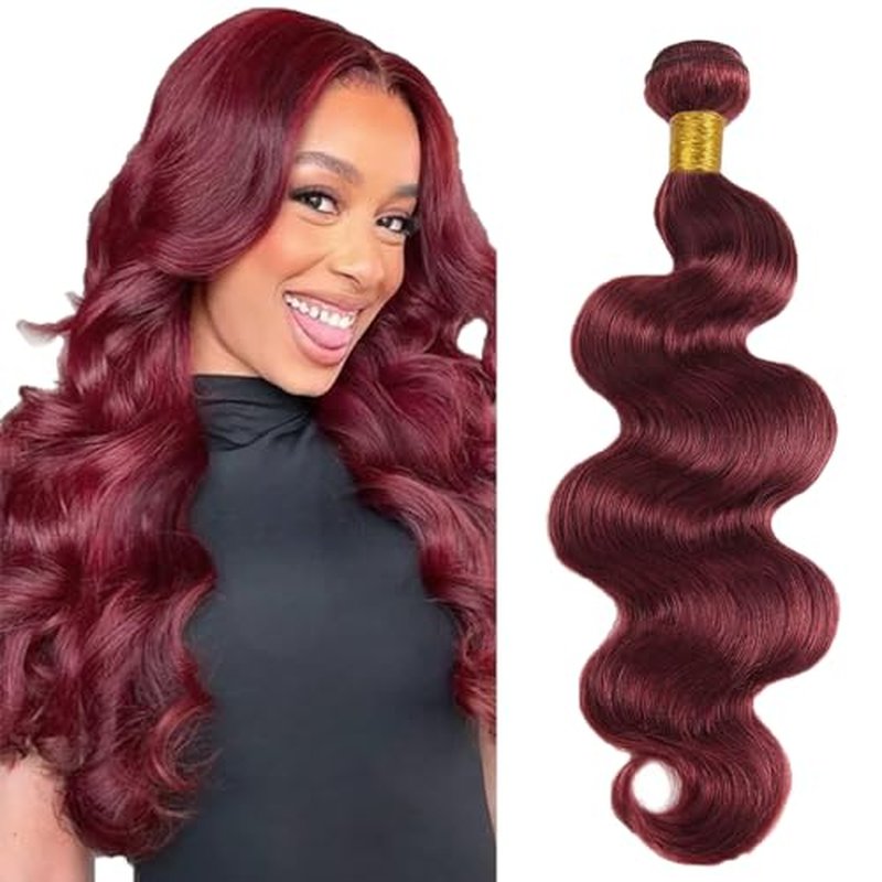 #99J Burgundy Body Wave Human Hair Bundle - 18 Inch