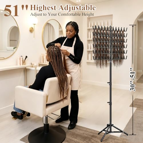 Eastdone Hair Braiding Rack - 144 Pegs Adjustable Stand Hanger