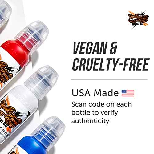 World Famous Tattoo Ink - Rocker Black Tattoo Ink - Professional Tattoo Ink & Tattoo Supplies - Skin-Safe Permanent Tattooing in Bold, Black Shade - Vegan & Non-Toxic (4 oz)