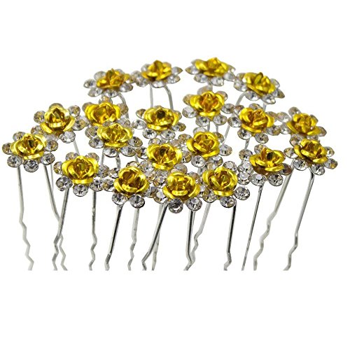 Newstarfactory Rose U-sharped Design Collection Metal Hair Pins Pack of 20 (Blue)