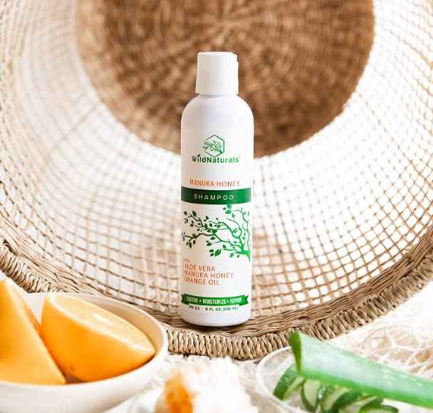 Eczema Manuka Honey Shampoo for Psoriasis and Dry, Itchy Scalp - Natural Hydrating Formula with Aloe Vera & Coconut Oil, Sulfate-Free