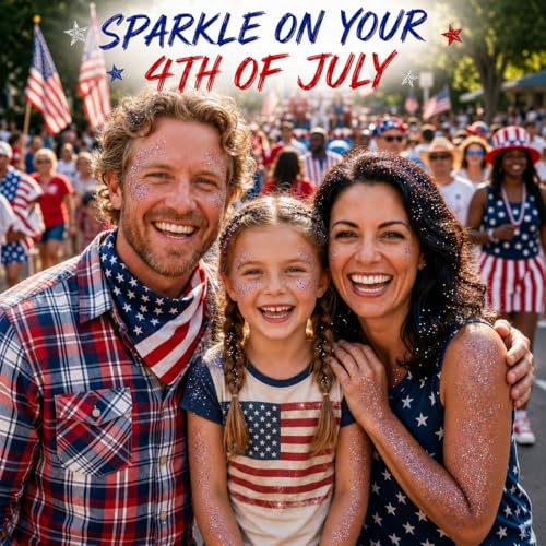 Red White Blue Glitter Stick | Patriotic Face & Body Sparkle