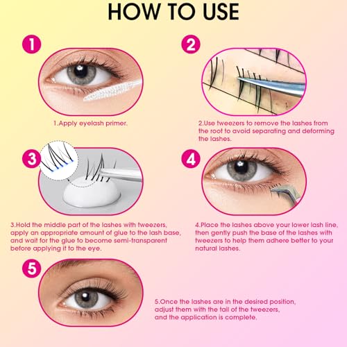 Cat Eye Bottom Lash Clusters - DIY Extensions with Clear Band
