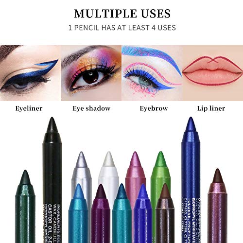 LOKFAR 14-Color Eyeliner Pen Set - Waterproof Metallic & Matte