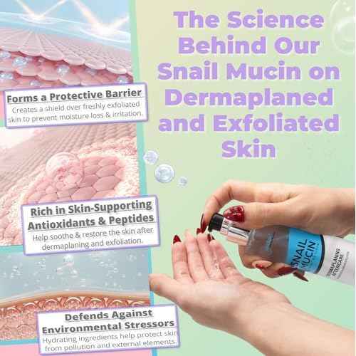 Snail Mucin Hydrating Serum for Post-Dermaplaning ? Korean Beauty Skincare to Soothe, Hydrate & Renew Skin After Face Razors & Dermaplaning Tools ? Ideal For Dermplane and Daily Routine