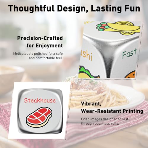 Funny Food Dice Gift for Couples - Anniversary, Birthday, Holiday Stocking Stuffer