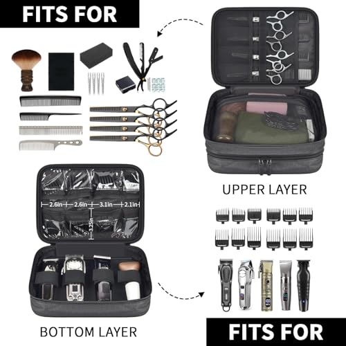 Barber Clipper Organizer Bag with Double-Layer Storage