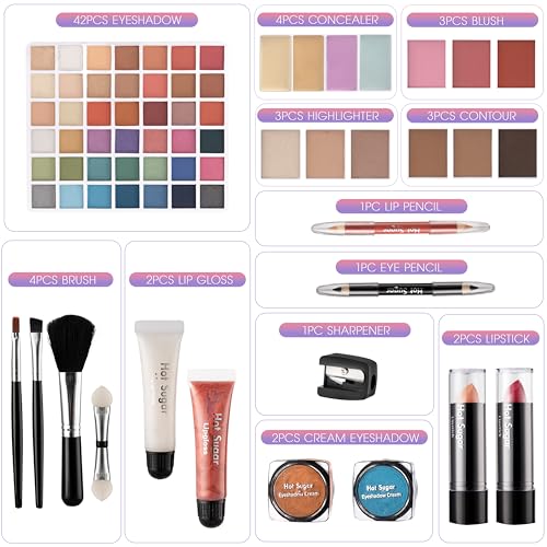 Hot Sugar Teen Makeup Kit for Girls 13-15, Kids Makeup Kit, Makeup Gift Set for Birthday Parties Makeovers & Christmas (Purple)