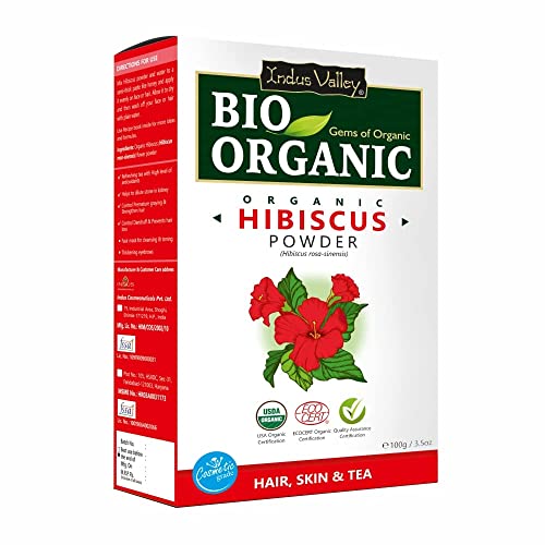 Indus Valley Organic Hibiscus Powder for Hair & Skin Care