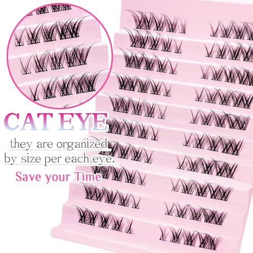 Wispy Cat Eye Lash Clusters - C Curl 9-14mm