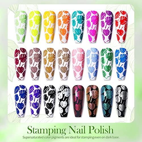 Born Pretty 24-Color Nail Art Stamping Polish Set - Holographic & Chameleon Effect