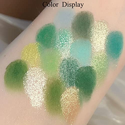 16-Color Green Eyeshadow Palette - Matte & Shimmer Makeup