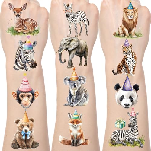 Jungle Animal Temporary Tattoos - 200+ Sheets Safari Party Favors