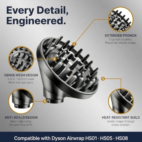 Large Diffuser Attachment for Dyson Airwrap HS01 HS05 HS08