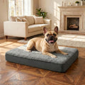 Large Grey Waterproof Orthopedic Dog Bed for Crate - Chewproof & Reversible