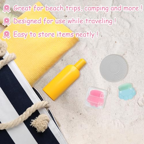 2 Pack Kids Sunscreen Applicator,Sunblock Buddy Brush with Protective Case,Sun Lotion Applicator Sun Cream Brush Set with Brush Cleaning Pad